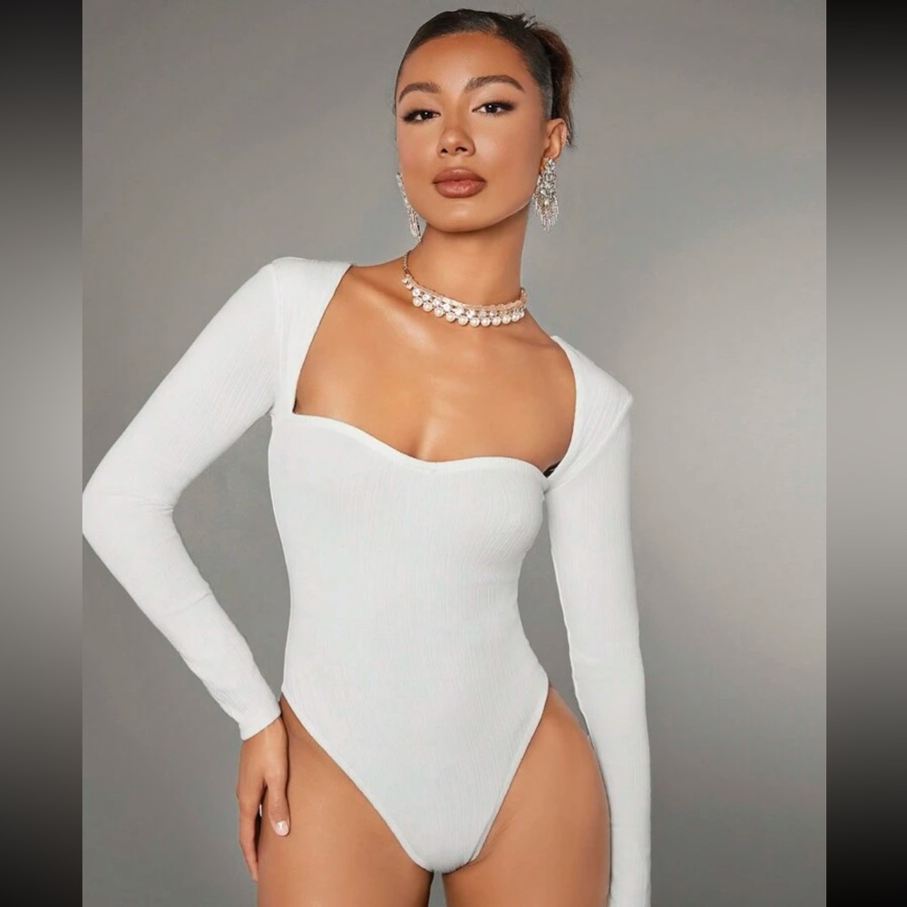 BAE Sweetheart Neck Ribbed Knit Bodysuit - Picture 2 of 4